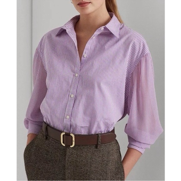 NWT Ralph Lauren Striped Broadcloth Shirt - Picture 3 of 9